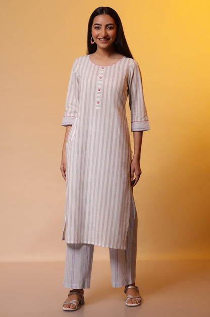 Aurelia WomenS Cotton Kurta Set (24Feas14831_Off White