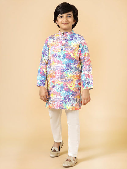 A.T.U.N. (ALL THINGS UBER NICE) Boys Multicolor Printed Kurta Pyjama Set