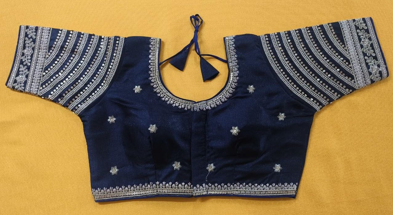 Vihu Fashion WomenS Blouse Readymade Blouse Embroidery Multi Coding Gold Thread Indian Ethnic Designer Stitched WomenS Readyma