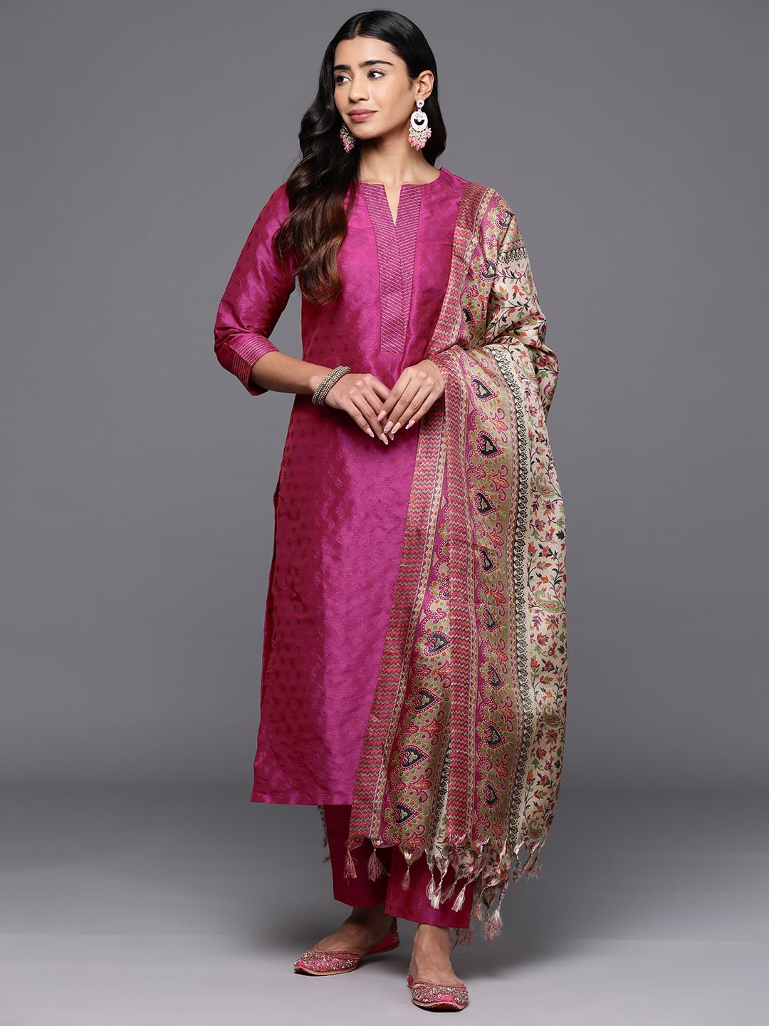 Varanga WomenS Silk Blend Kurta Set (Vskd32018_Vardup022_Pink