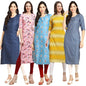 Pinkmint Elegant Printed Crepe KurtiS For WomenS (Pack Of 5)