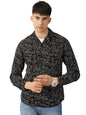 Thomas Scott Mens 100% Cotton Printed Regular Fit Casual Shirt - Black