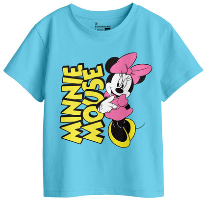 Bon Organik Girls Regular Fit T-Shirt (BON11399_Sky Blue