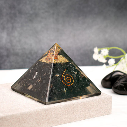 Astrotalk Black Obsidian Resin Pyramid | Protection, Grounding & Healing Energy Pyramid | Vastu Items for Home Decor | Office Table Decoration Items | Gift for Man & Woman