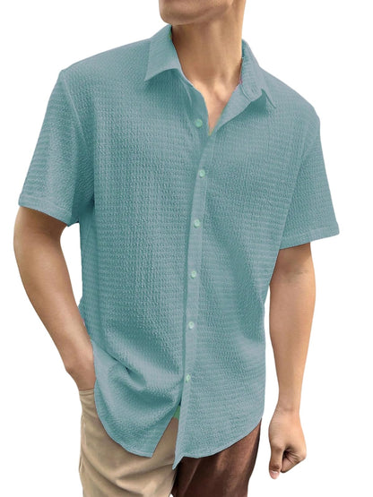 Greciilooks For Casual Stylish Polycotton Regular Formal Shirt Blue