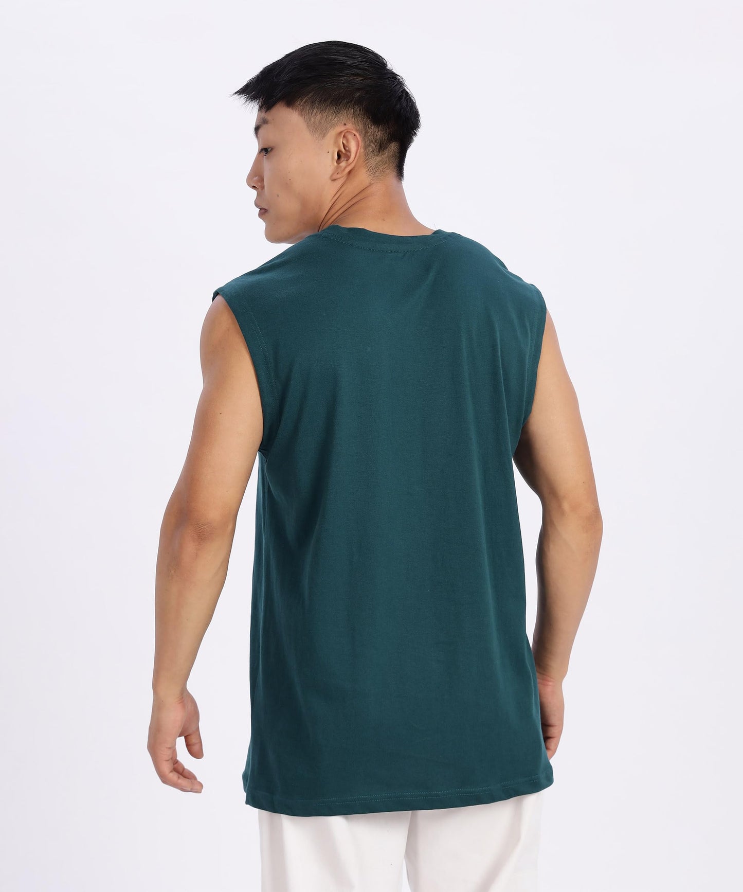 SHODOX Mens 100% Cotton Tank Tops Round Neck Sleeveless Sports Loose fit Vest (Pack of 1)