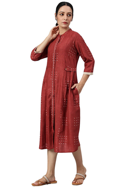 W Red Geometric Printed Regular Kurta for Womens Fashion