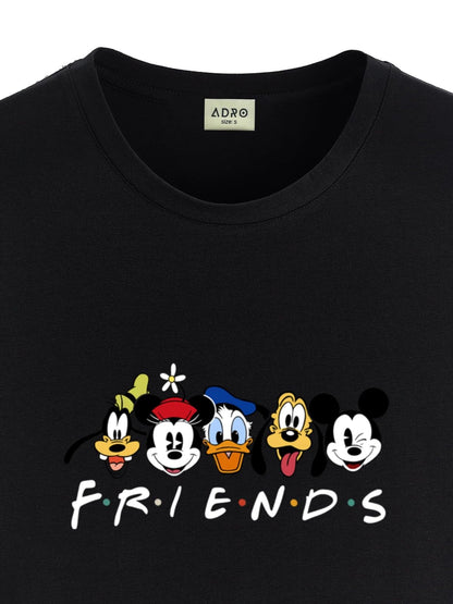 ADRO T Shirts for Boys & Girls | Friends Printed T-Shirt | Ages 3-14 | 100% Cotton Round Neck Tshirt for Boys |KRN-L2-FRIEND-BL-