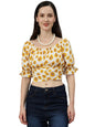 Kotty WomenS Casual Bishop Sleeve Printed Multicolor Top