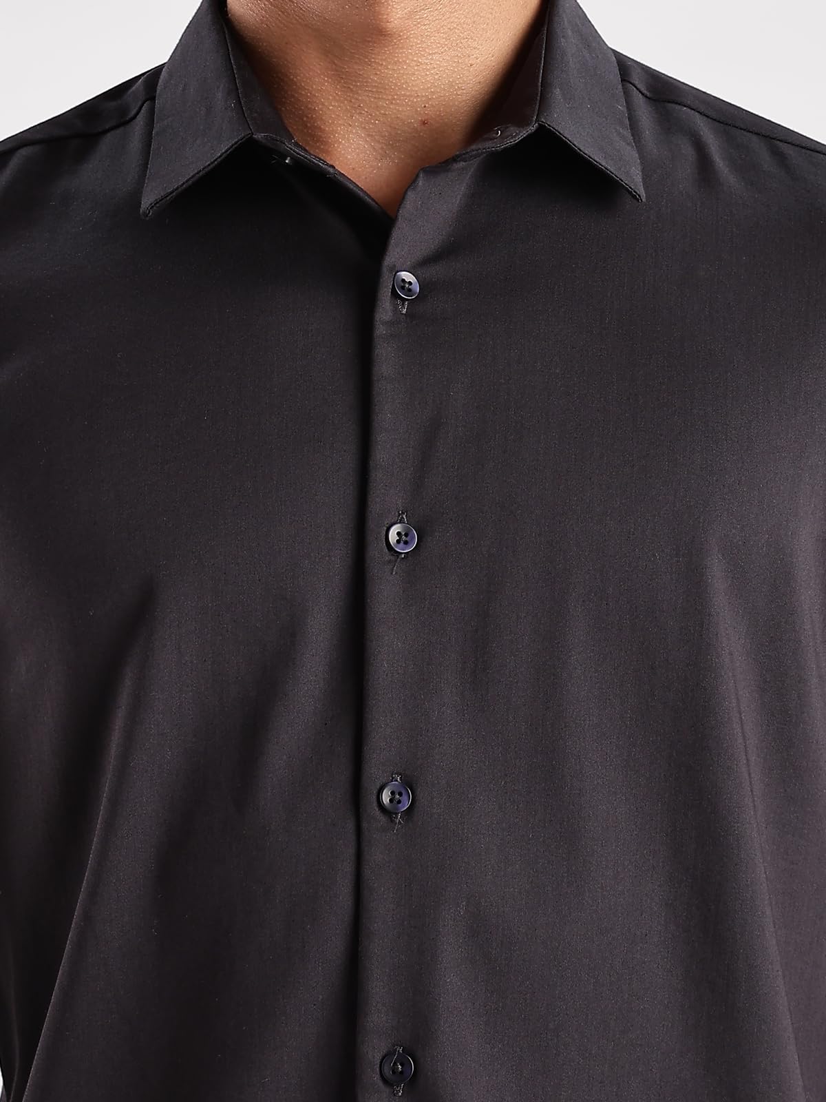 ADRO Mens Slim Fit Solid Casual Shirts | Plain Satin Evening Shirt | Stylish Office or Party Shirt | All Day Fresh Spread Colla