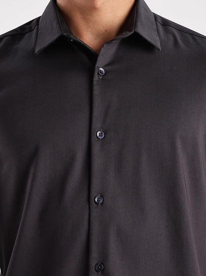 ADRO Mens Slim Fit Solid Casual Shirts | Plain Satin Evening Shirt | Stylish Office or Party Shirt | All Day Fresh Spread Colla