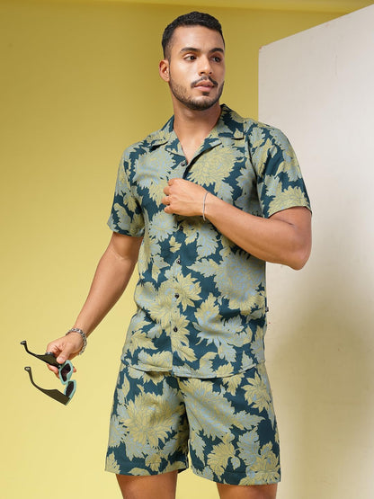 Rigo Printed Co-Ord Set for Men | Casual Shirt & Shorts Night Suit Set | Lounge-wear Nightdress Pajama Set for Mens & Boys | Nig