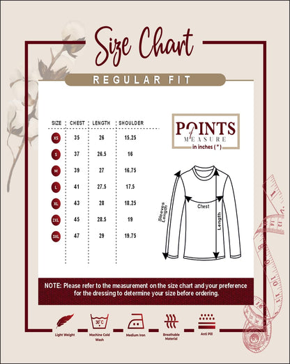 Noble Monk MenS Regular Fit Round Neck Full Sleeve T-Shirt | Graphic Pattern | Tshirt For Men Full Sleeve Brown