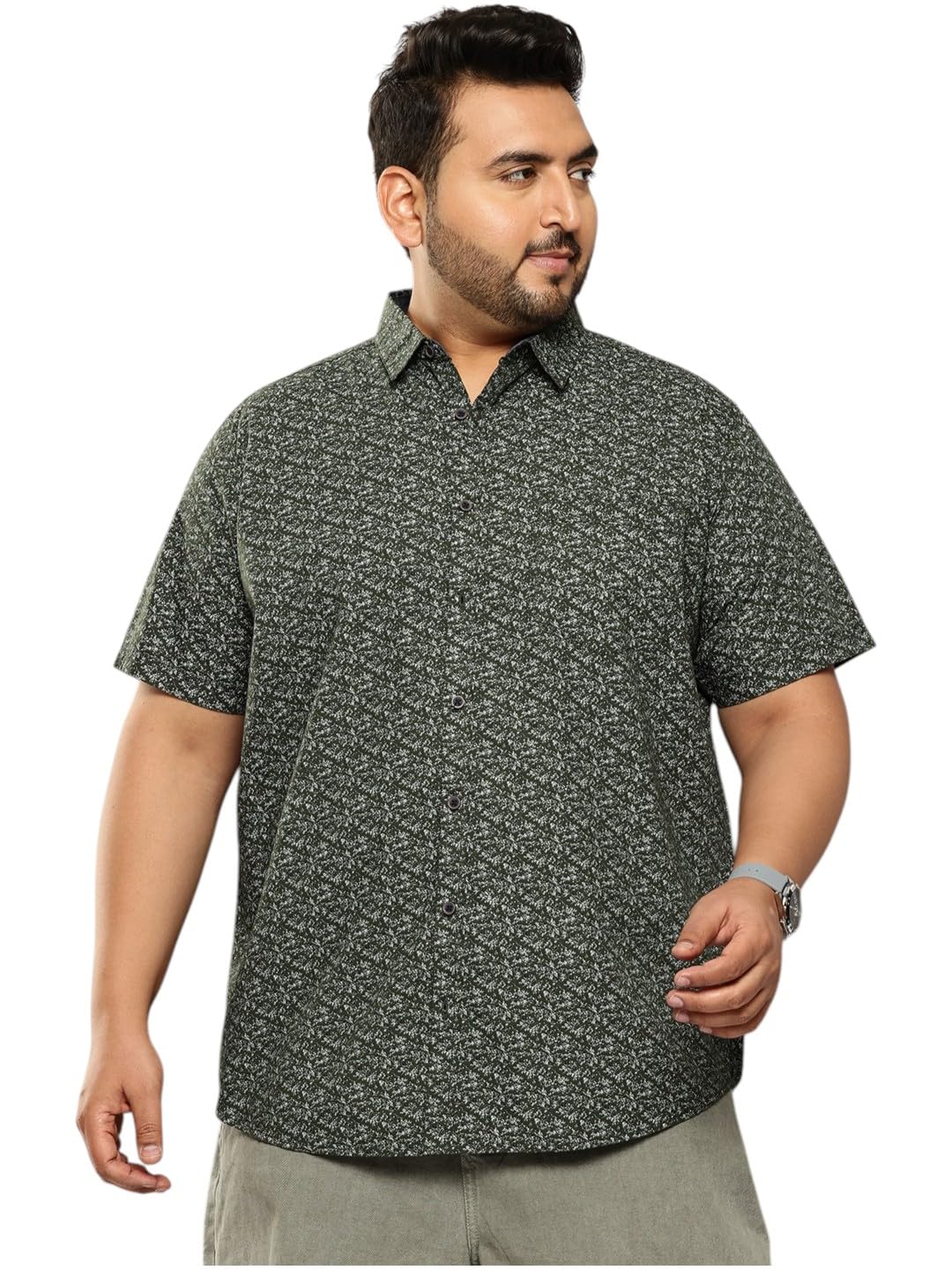 Thomas Scott Mens | Regular Fit | Floral Printed | Plus Size | 100% Cotton | Short Sleeve | Spread Collar | Casual | Shirt for