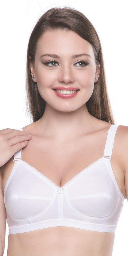 Trylo Women'S Cotton T-Shirt Bra Women'S Non-Wired Bra (Sarita_White_40C)