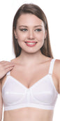 Trylo Women'S Cotton T-Shirt Bra Women'S Non-Wired Bra (Sarita_White_40C)
