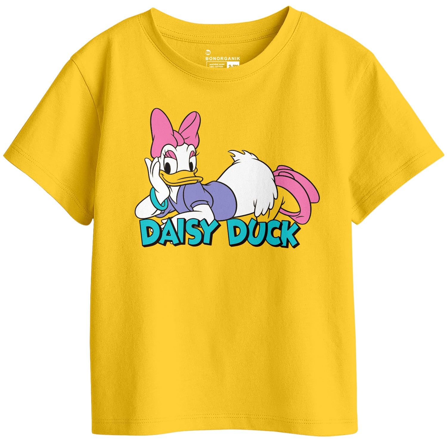 Bon Organik Girls Regular Fit T-Shirt (BON11424_Yellow
