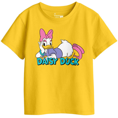 Bon Organik Girls Regular Fit T-Shirt (BON11424_Yellow
