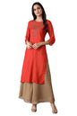 W For Woman Orange Polka Dot Glitter Regular Kurta With Metallic Embroidery