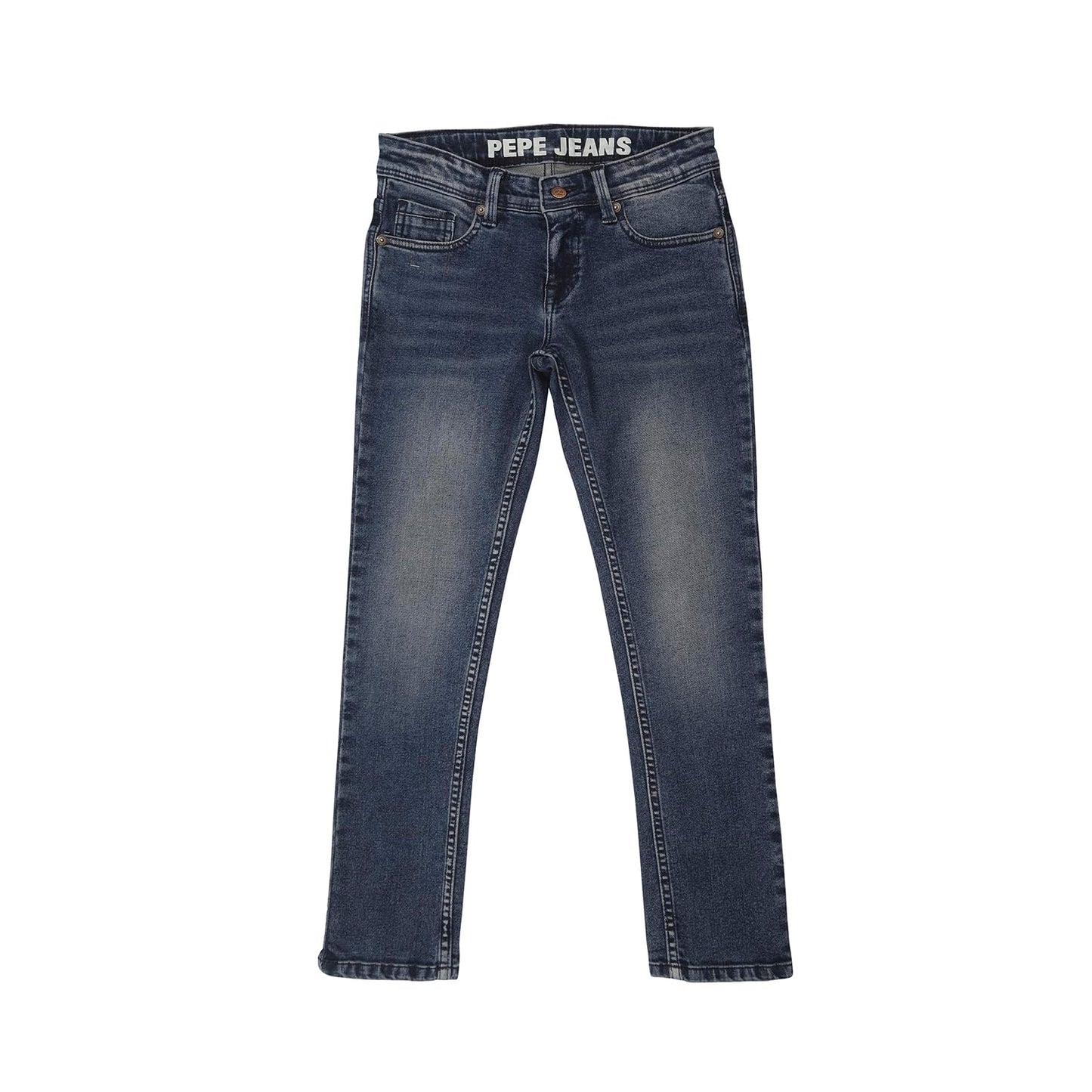 Pepe Jeans Boys Grayson Cashed Mid Waist Slim Fit Denim, Med Used,14