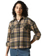 Hubberholme Women Cotton Check Oversized Fit Spread Collar Full Sleeves Shirts