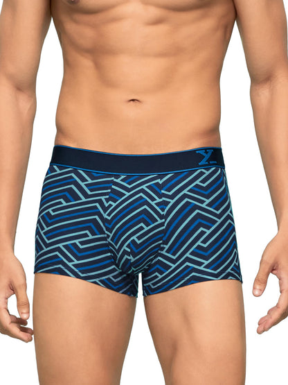 XYXX Mens Cotton Striped (Pack of 2) CR16_Trunk_01_2_3_Black Blue Stripes