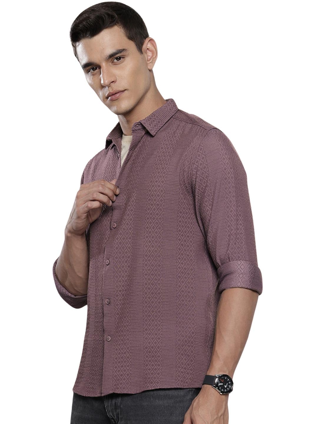 The Indian Garage Co Mens Solid Regular Fit Shirt