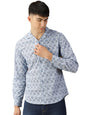 Thomas Scott Mens 100% Cotton Printed Regular Fit Casual Shirt - Blue