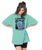 SHODOX Womens Oversized Drop Shoulder Printed T-Shirt | Soft, Breathable & Light Weight Cotton Blend | Loose Fit Stylish Top for