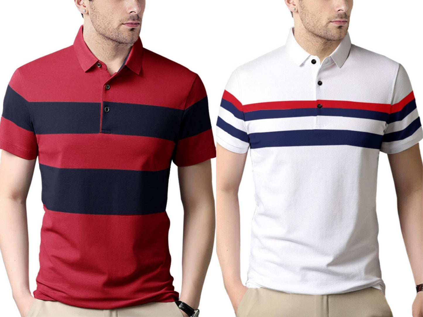 Noble Monk MenS (Combo Pack Of 2) -Regular Fit Polo T Shirt |Half Sleeves |Collar Tshirts |Casual Tshirt