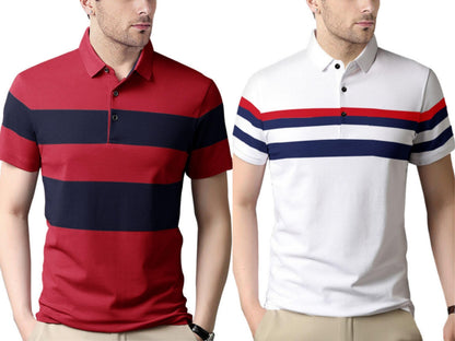 Noble Monk MenS (Combo Pack Of 2) -Regular Fit Polo T Shirt |Half Sleeves |Collar Tshirts |Casual Tshirt
