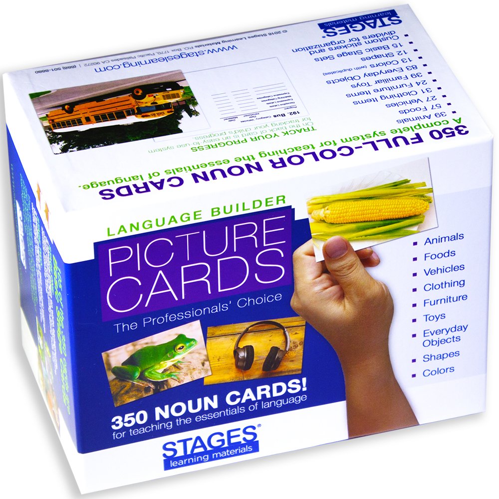 Lang-O-Learn Language Builder Noun Flash Cards, White, Paper, Model SLM001 for Autism & Speech Therapy