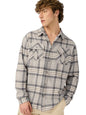 The Souled Store Plaid Shirt: Storm Men and Boys Long Sleeves Collared Neck Button Front Grey Cotton Regular Fit Utility Shirts