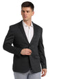 Turtle Men Black Relaxed Fit Solid Knitted Casual Blazer