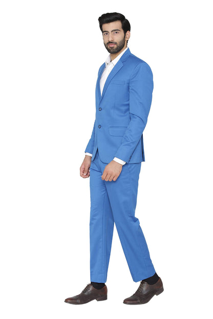 WINTAGE Mens Polyester Cotton and Evening 2 Pc Suit : Blue