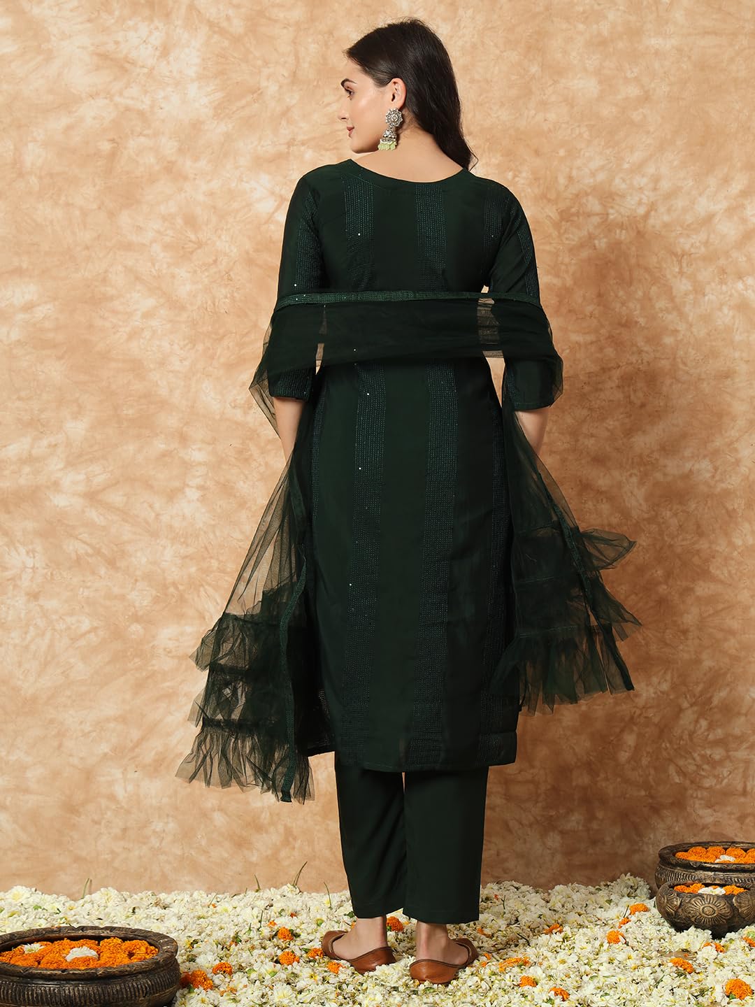 Fashion Basket Women's Georgette Kurta Set with Duptta