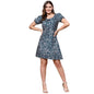 Oomph! Dress For Women Stylish| Summer Vacation Style |Floral Print Puff Sleeve Dress | Lightweight Flared Maxi For Casual & Hol