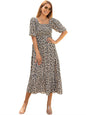 Sheetal Associates WomenS Casual Flower Print Puff Sleeves Maxi Dress - Pack Of 1 Black