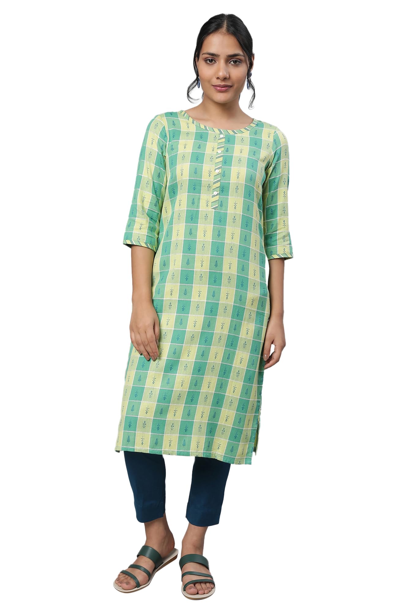 Aurelia Green Printed Kurta & Pants Set