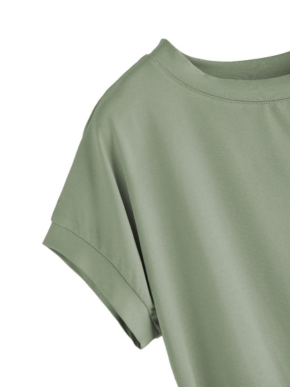 Fabricorn Womens Solid Regular Fit T-Shirt (GT01_UpDown4_P_Sage Green