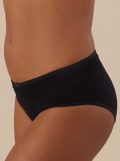 Nykd (Nyp033 All Black Breathable Cotton Hipster Panty Set For Women (Pack Of 3) | Mid Rise, Medium Coverage With N Fresh Anti B