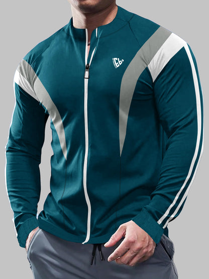 Noble Monk MenS Active Wear Regular Fit T Shirt |Full Sleeves |Colour Block Casual T-Shirt For Men