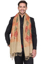 Weavers Villa Mens Matka Embroided Cashmilon Gents Shawls, Stoles, Muffler for Men, 70cm x 200cm