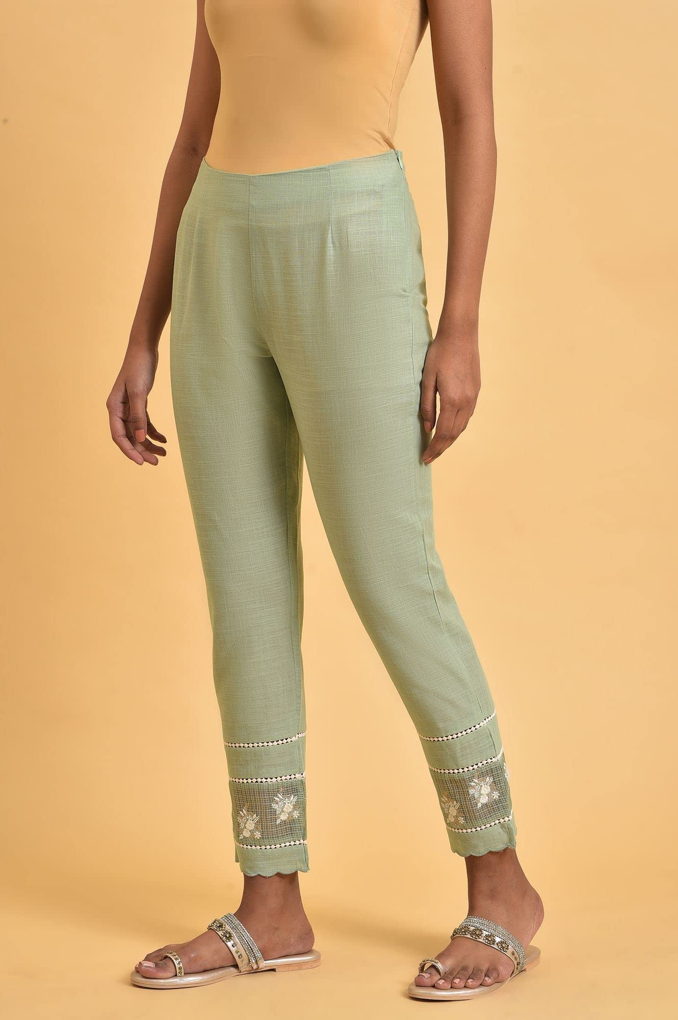 W Pure Cotton Strechable Slim Pants for Women | Pure Cotton Slim Pants for Women | Trousers for Women | W for Woman