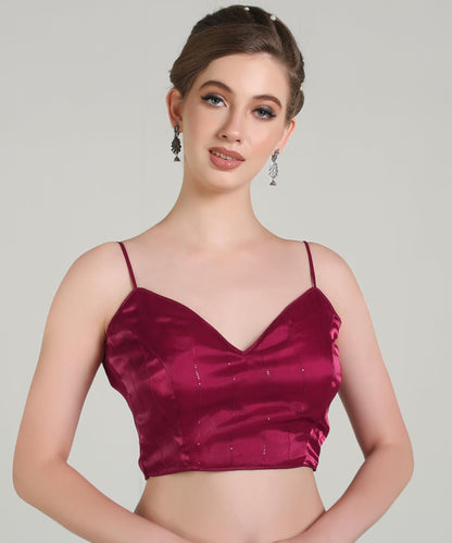 Pujia Mills Latest Collection of 2025 Indian Ethnic wear Spaghetti rama Color Stylish Readymade Choli Blouse