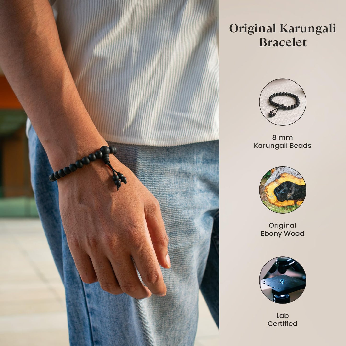 Astrotalk Karungali Malai Bracelet(8mm) | Certified Ebony Wood | Protection from Negative Energy, Focus & Mangal Dosha Relief | Bracelet for Men & Women | Ideal for Puja & Gift items