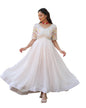 Fashion Basket WomenS Georgette Embroidered Anarkali Gown White