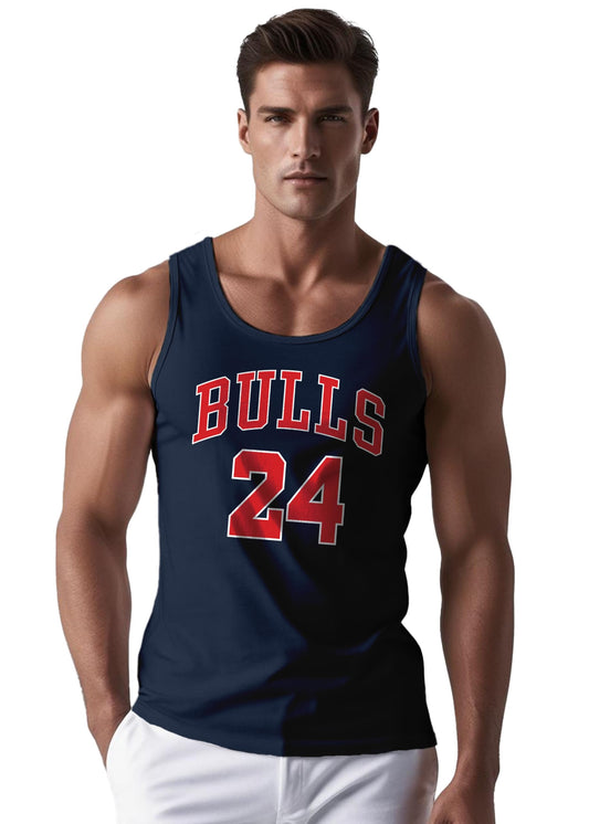 Peppyzone Mens Printed Regular Fit Vest (TT-Bulls23-891_Navy Blue2