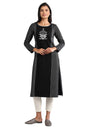 Aurelia Womens Polyester Solid Regular Kurta (20NOA10248-702146_Black_S)