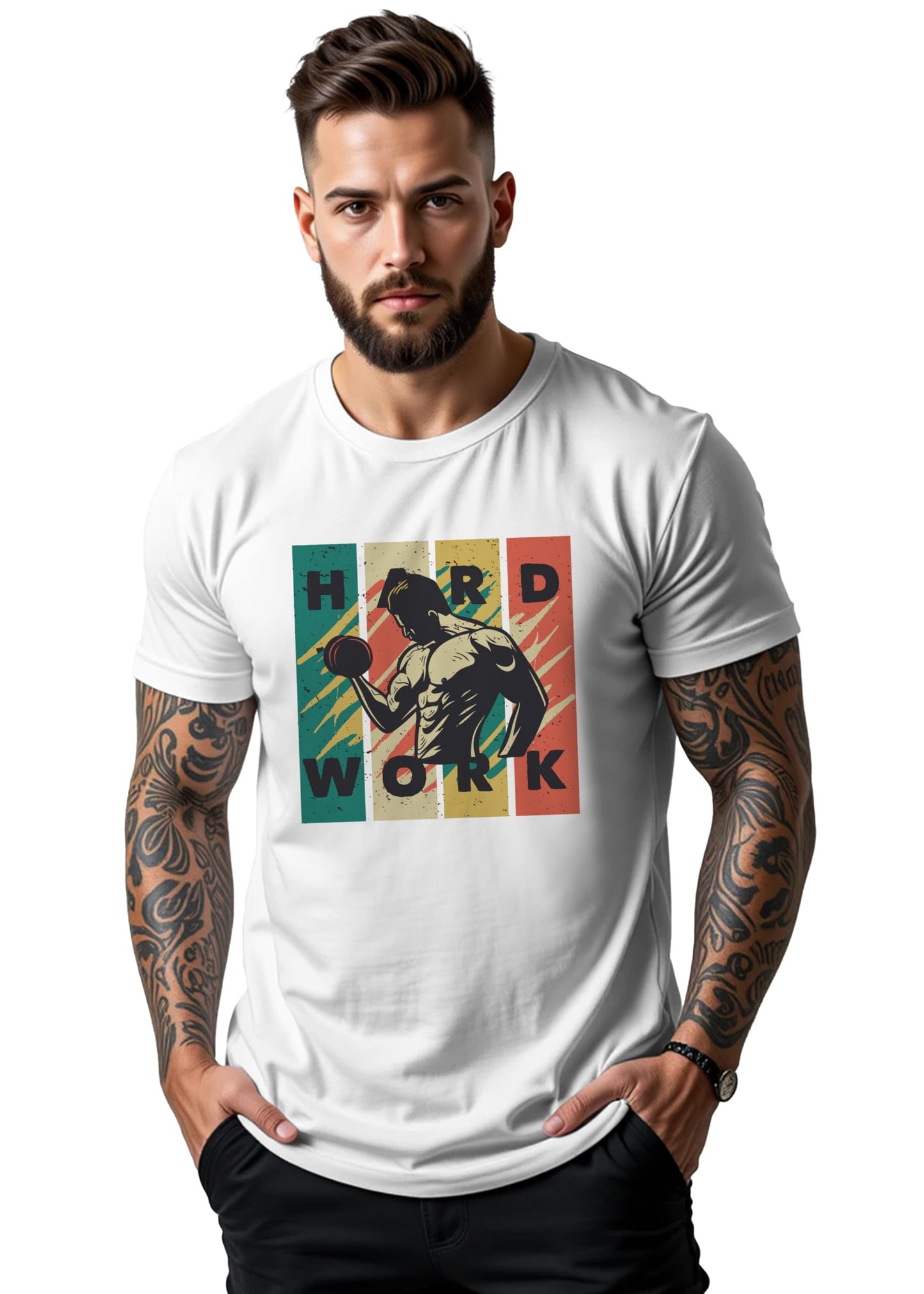 Peppyzone Mens Regular Fit T-Shirt (PZ-GYM133_White3